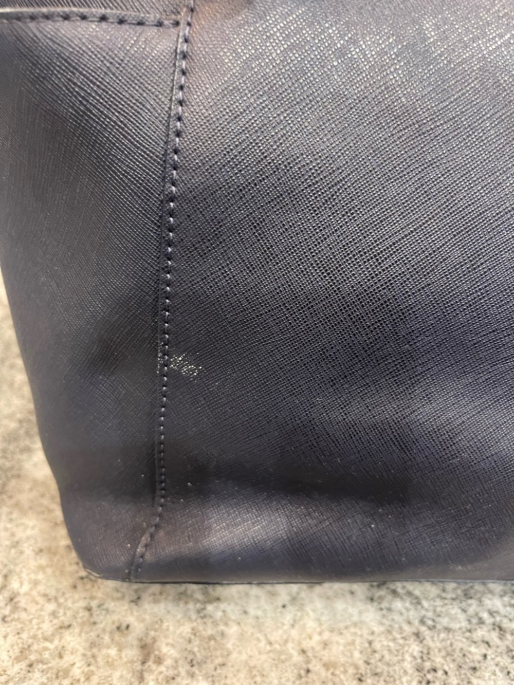 Michael Kors Navy Saffiano Tote with Gold Hardware - Picture 6 of 10